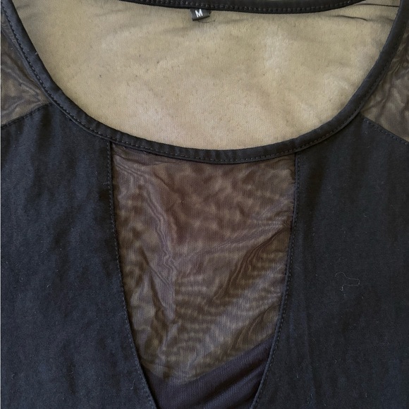Women’s Black Mesh Long Sleeve Blouse Size Medium - Picture 11 of 13